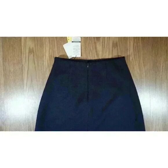 Luisa Spagnoli Navy Blue Ribbed Wool 'Medusa' Skirt, Size S NWT - Picture 11 of 15